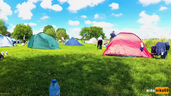 Русский любительский секс в многолюдном кемпинге Амстердама